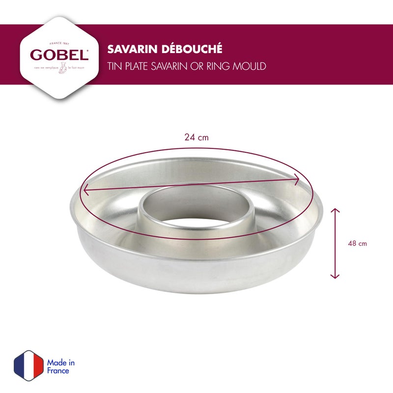 Gobel - Tin Plate Deep Savarin or Ring Mold - Ã˜9 1/2" x 2 1/4" - Image 3